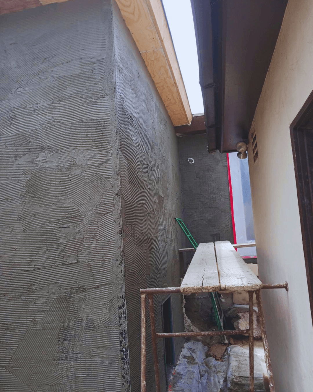 Exposed Stucco Interior Wall