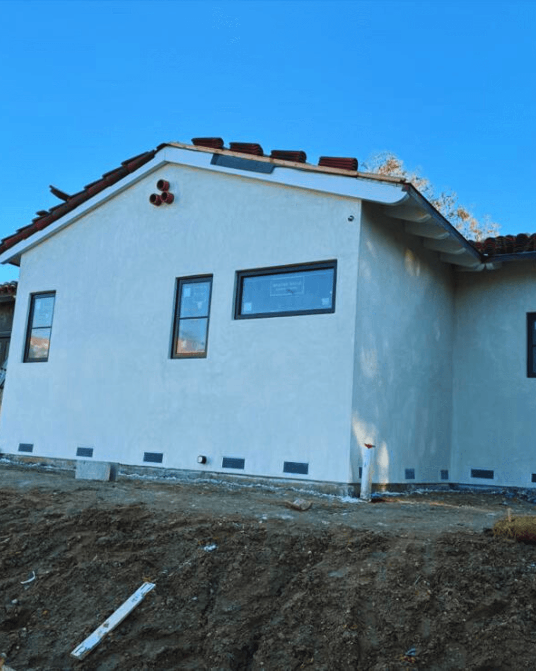 Clean White Stucco Home Finish