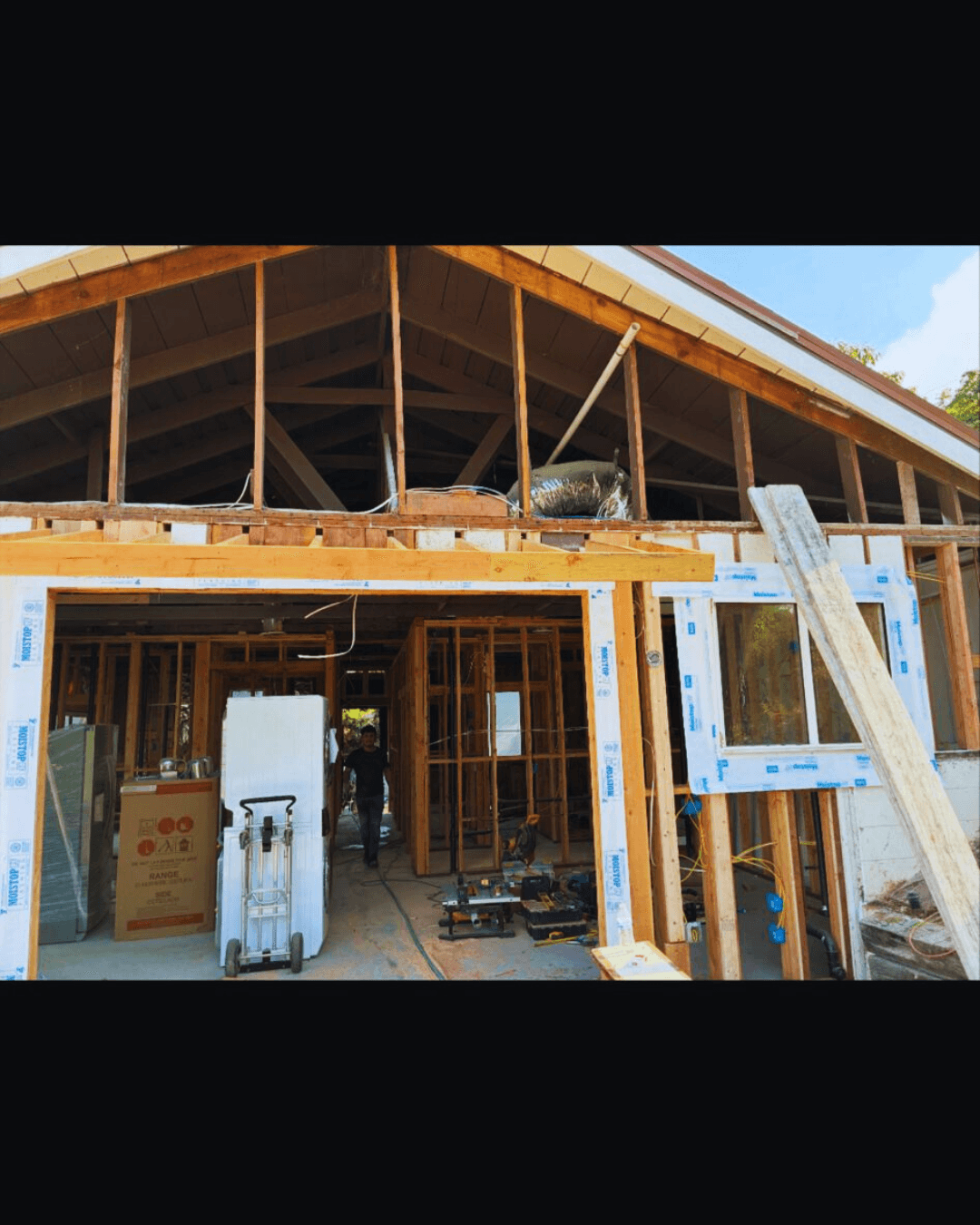 Open Frame House Stucco Prep