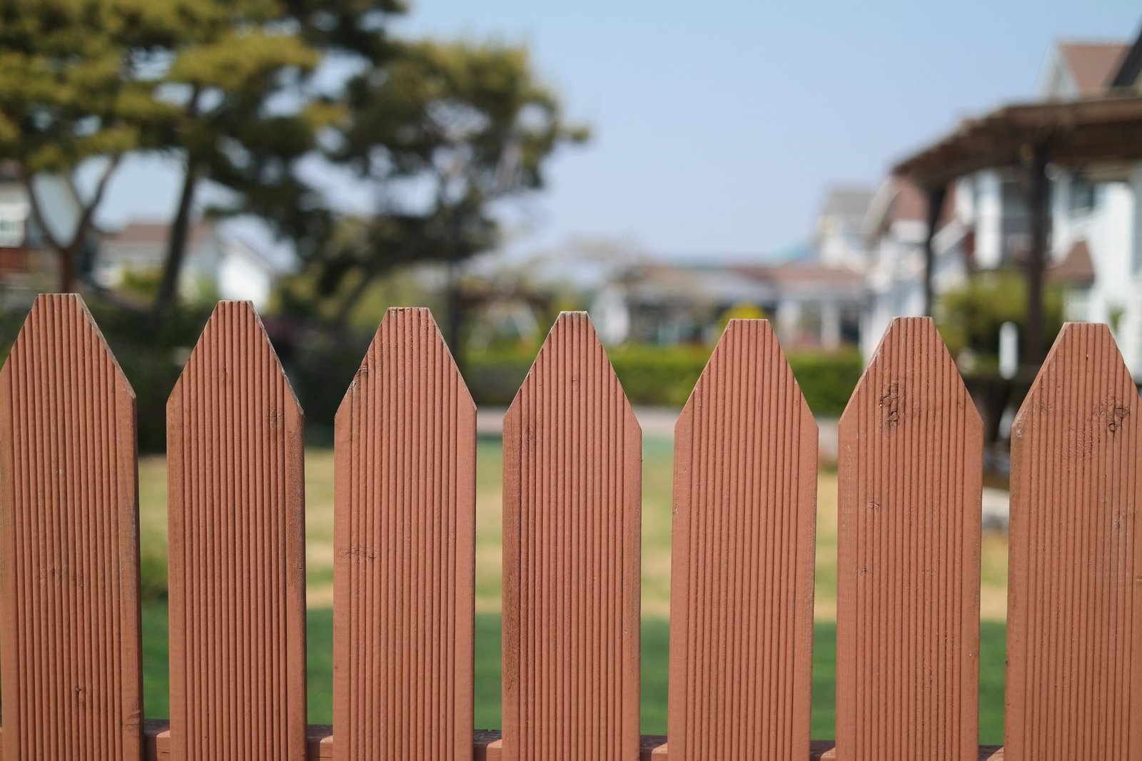 Wood Fence with Lawn Garden