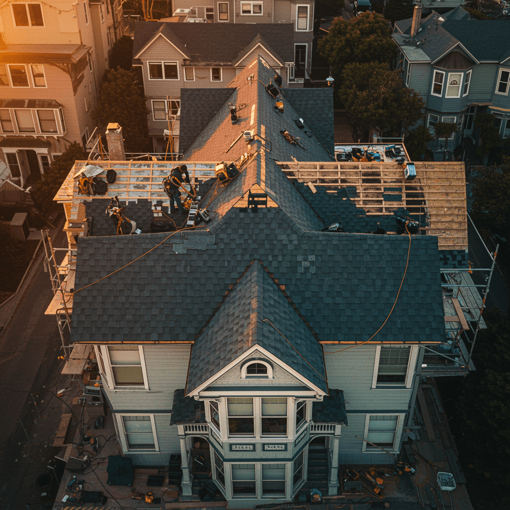 Aerial Roof Installation View